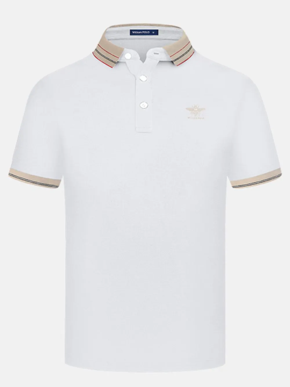 Men's Plus Size Striped Collar Short Sleeve Polo, image 5