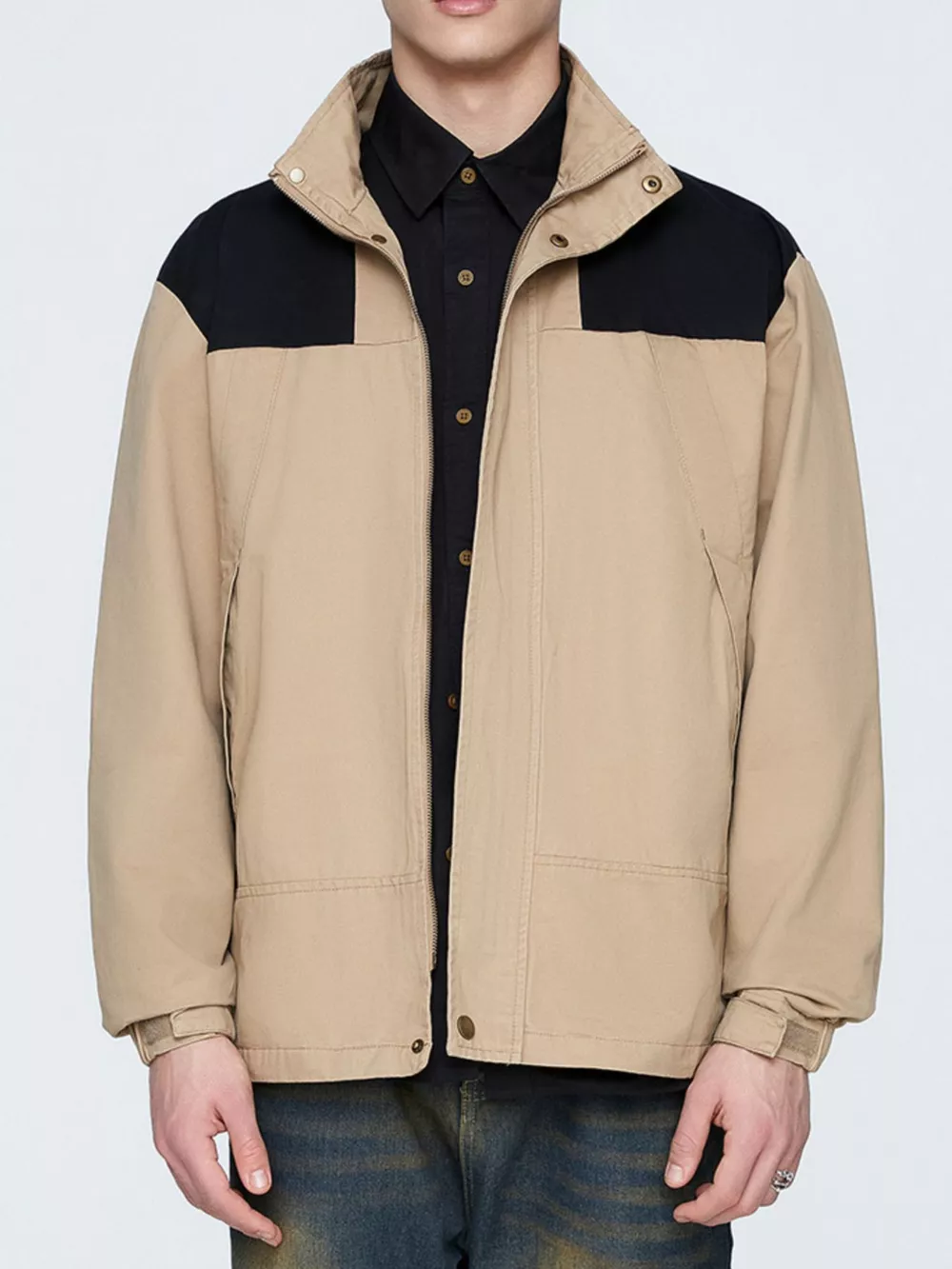 Men's Plus Size Two-Tone Windproof Jacket, image 3