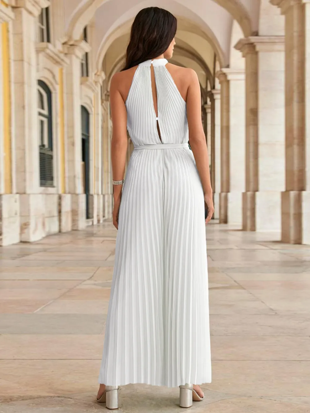 Cutout Tied Pleated Sleeveless Jumpsuit, image 14