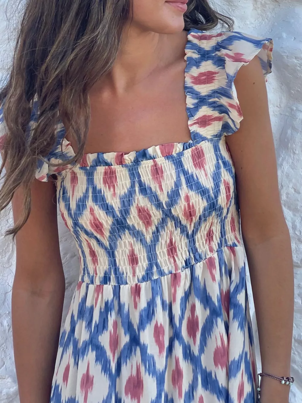 Smocked Ruffle Sleeve Maxi Dress, image 4