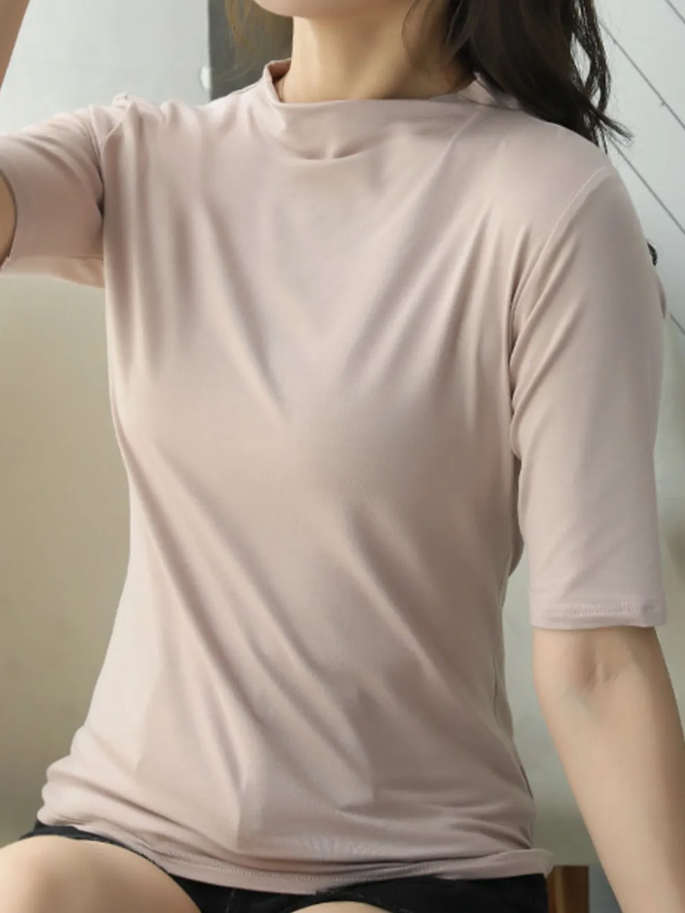 Solid Color Short Sleeve T-Shirt, image 16