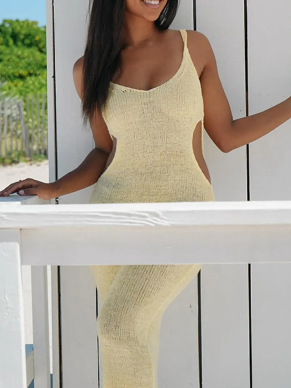 Backless Cutout Scoop Neck Cover-Up Dress, image 4