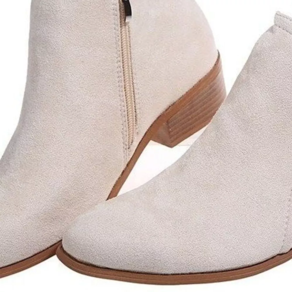 Round Toe Block Heels Boots, image 5
