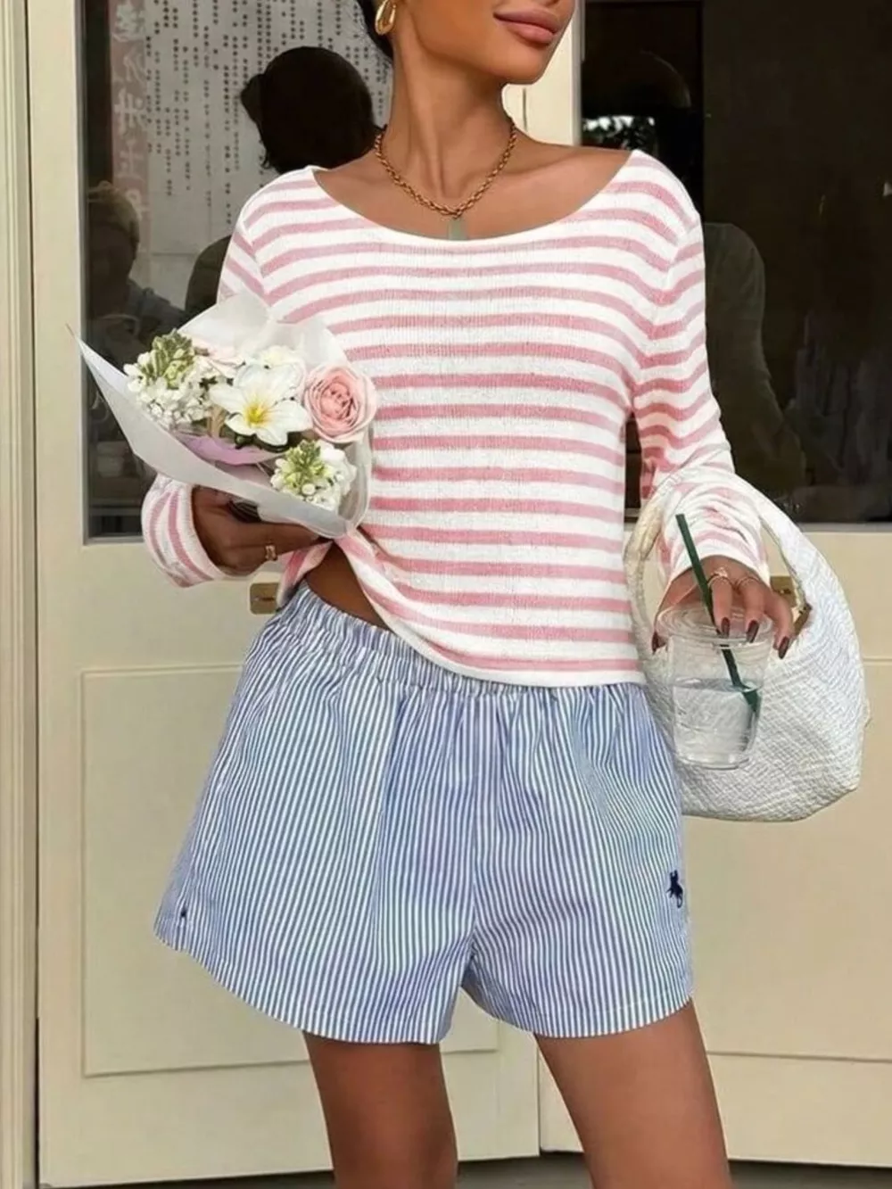 Striped Boat Neck T-Shirt, image 10