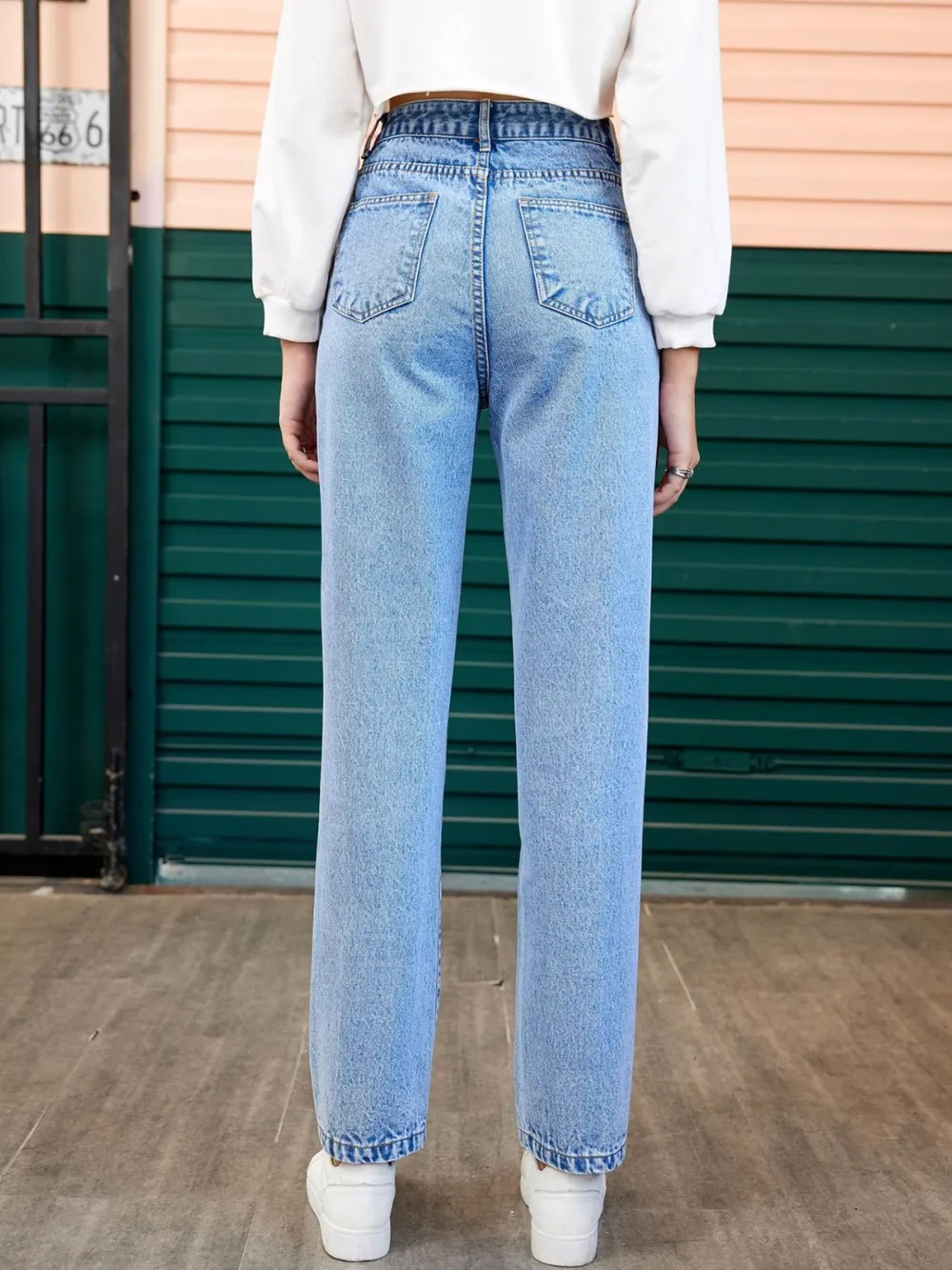 Heart Straight Leg Jeans with Pockets, image 2
