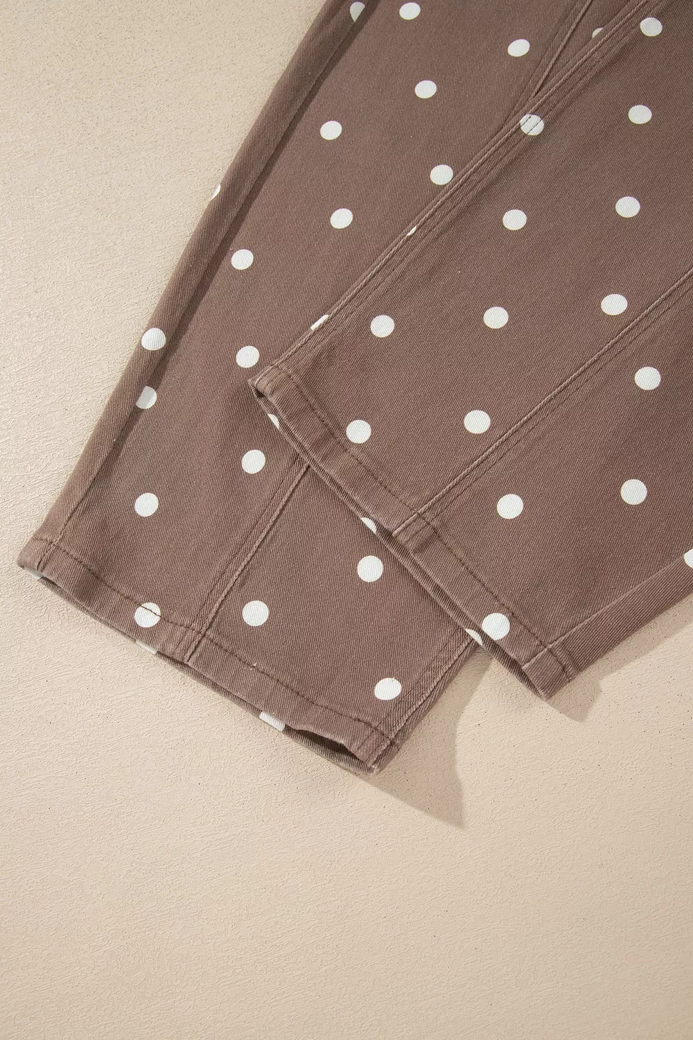 Tailored Seam Polka Dot Print Barrel Casual Jeans, image 15