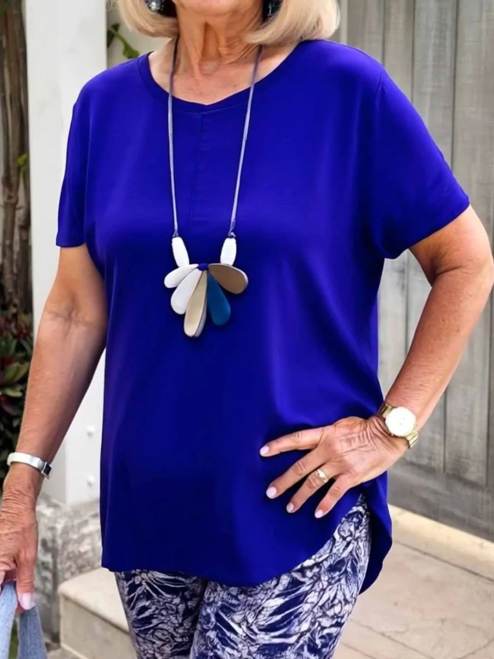 Full Size Round Neck Short Sleeve Top and Pants Set Plus Size, image 16