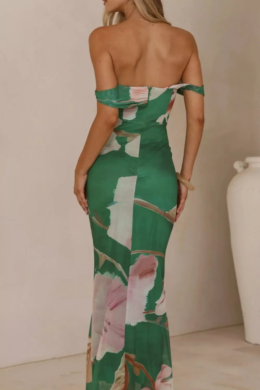 Floral Print One-Shoulder Ruched Maxi Dress, image 21