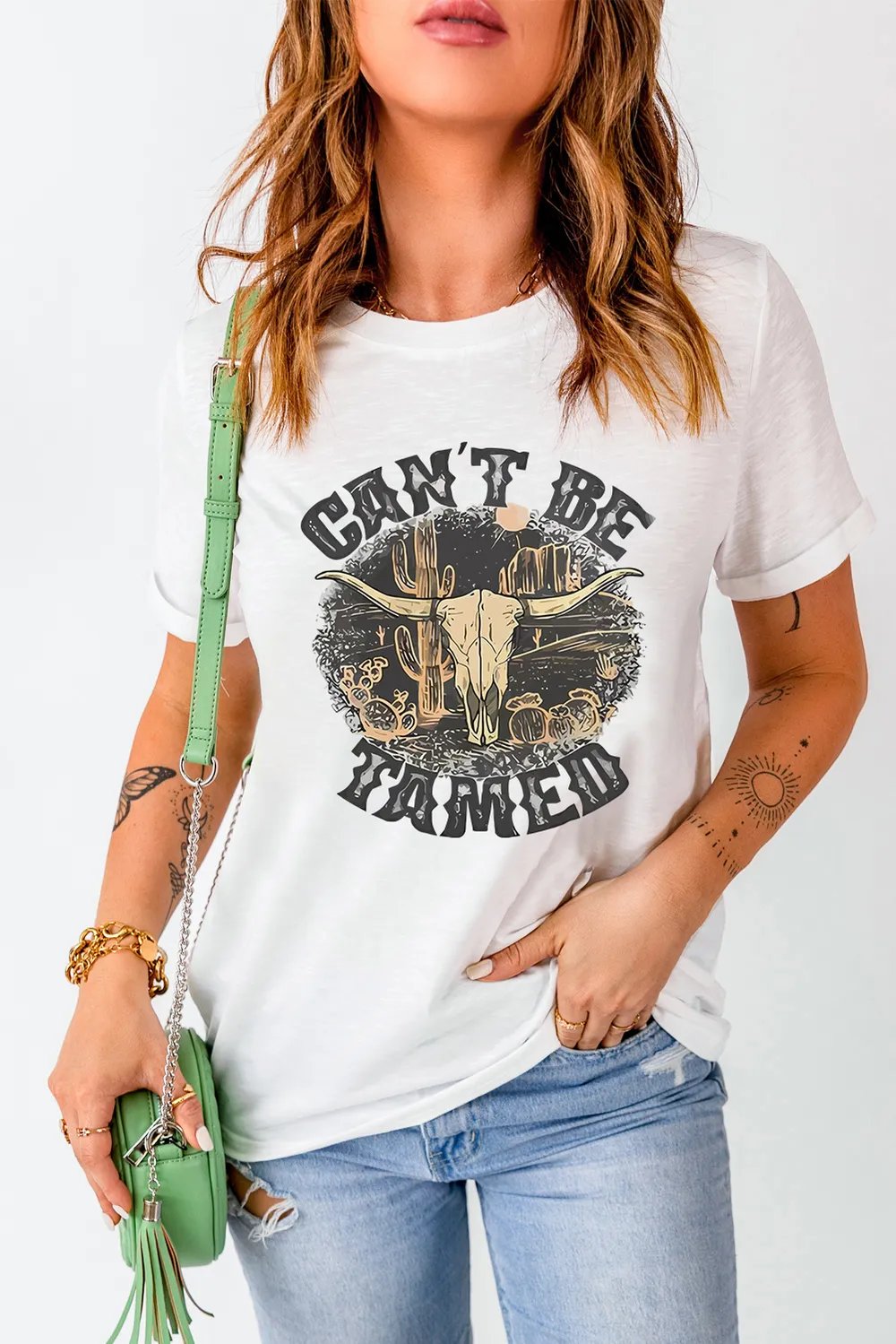 Graphic Round Neck Short Sleeve T-Shirt, image 10