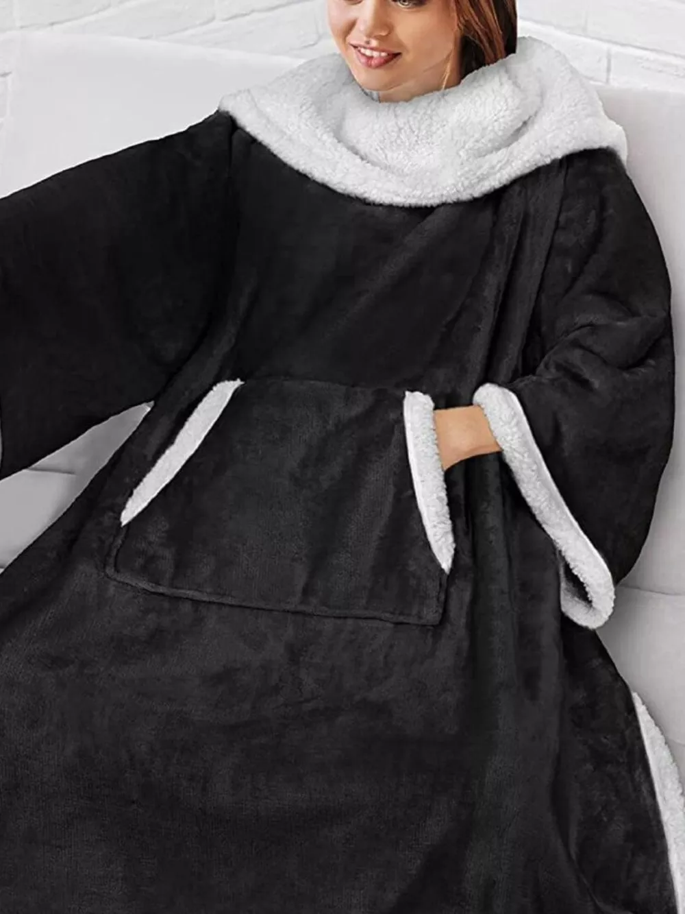 Oversized Wearable Blanket Hoodie Lounge Nightgown, image 5