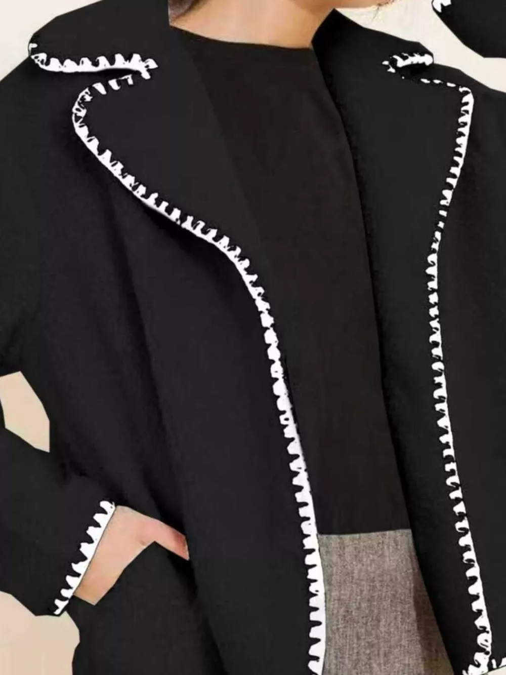 Sherpa Contrast Trim Button Up Outerwear, image 6