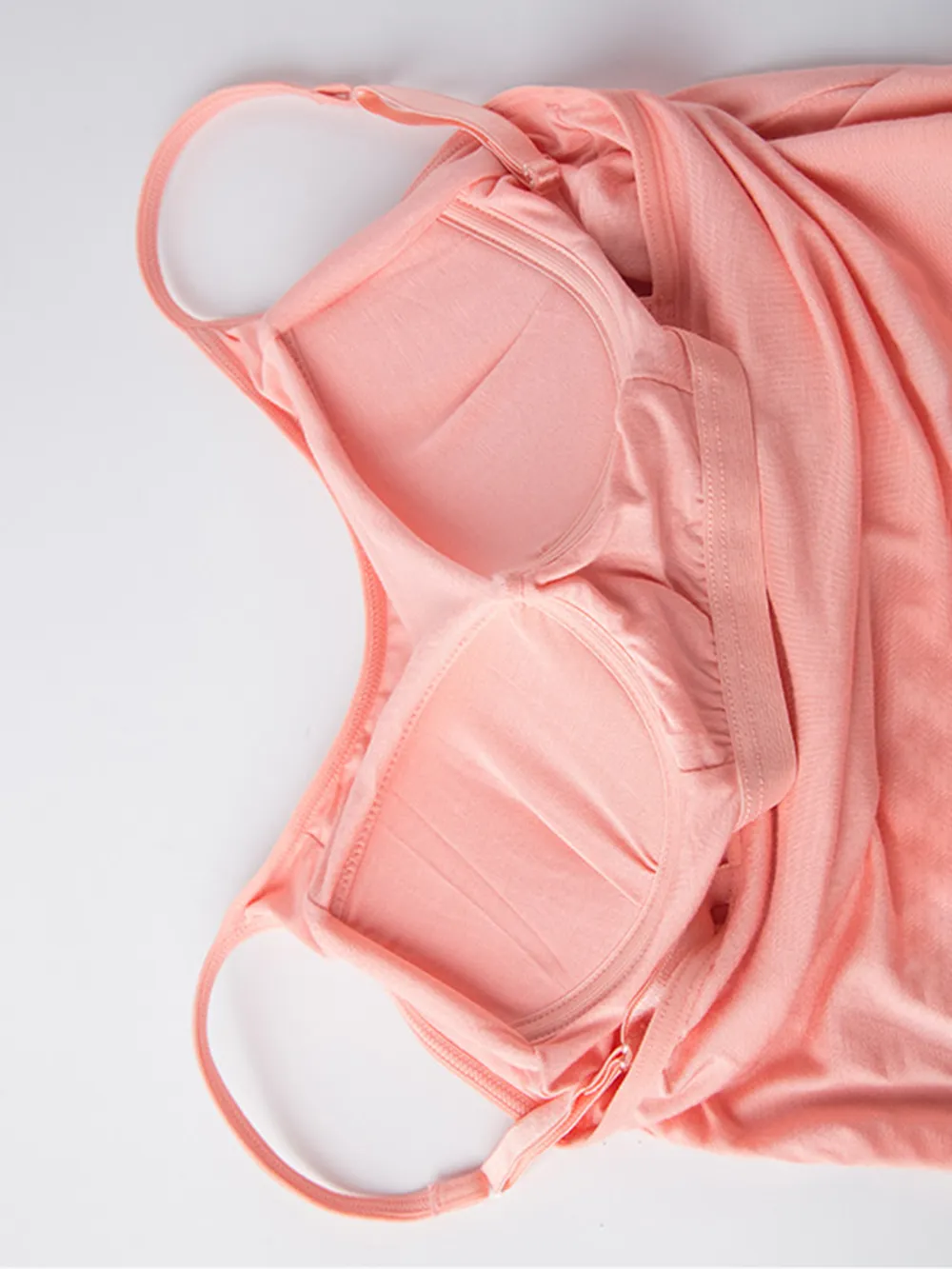 Round Neck Spaghetti Strap Cami Dress with Bra, image 4