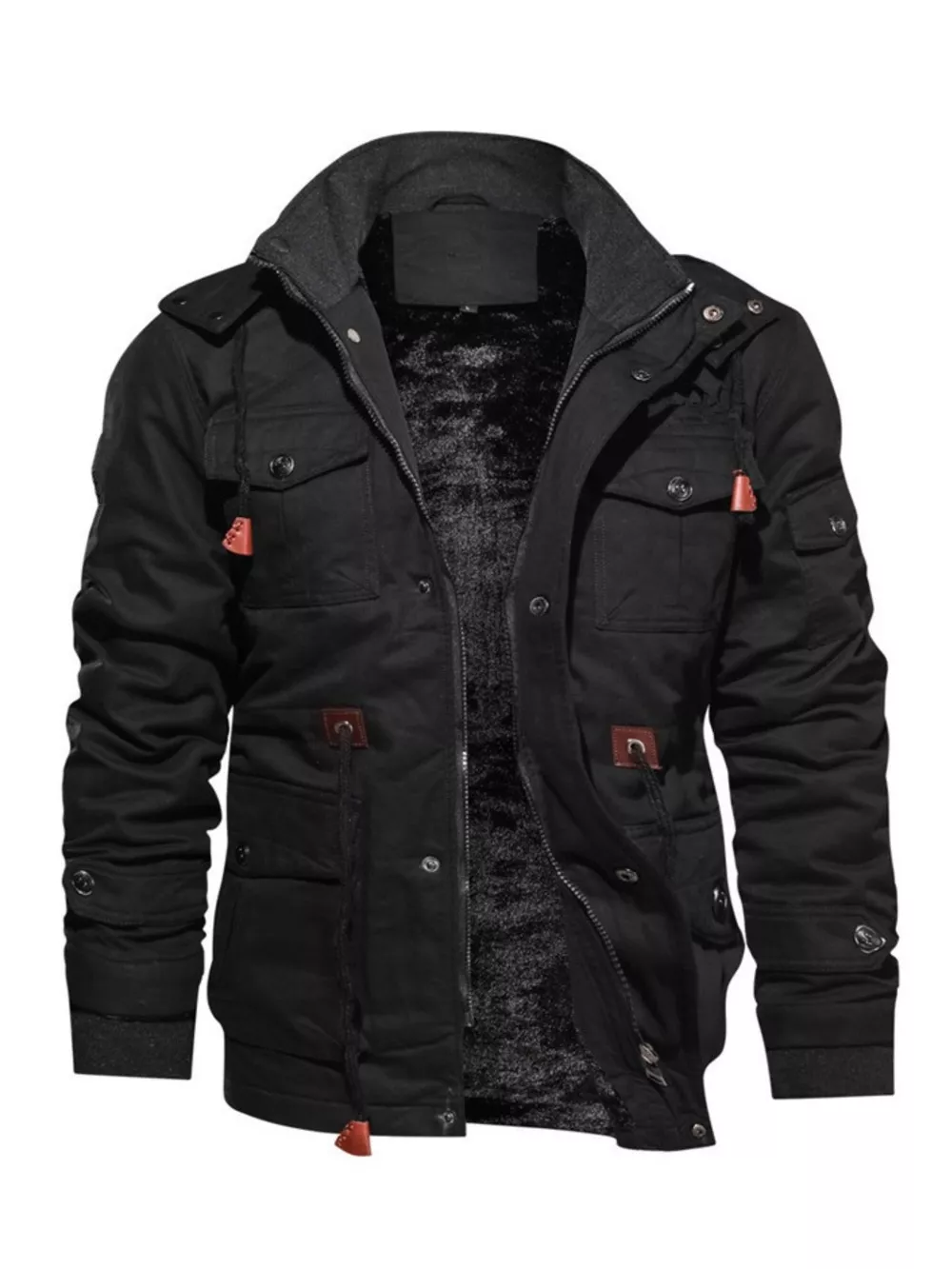 Men's Plus Size Zip Up Warm Winter Coat, image 6