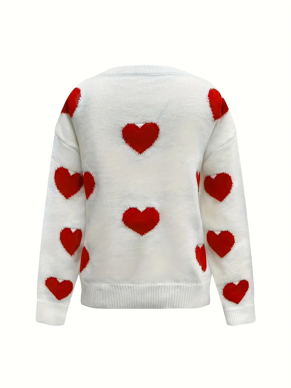Valentine’s Day Heart Round Neck Long Sleeve Sweater, image 4