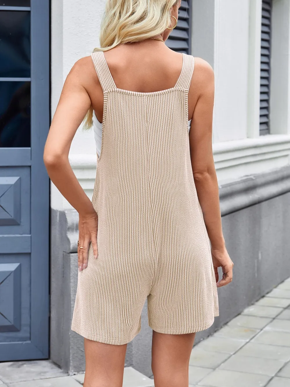 Knotted Wide Strap Scoop Neck Overalls, image 4