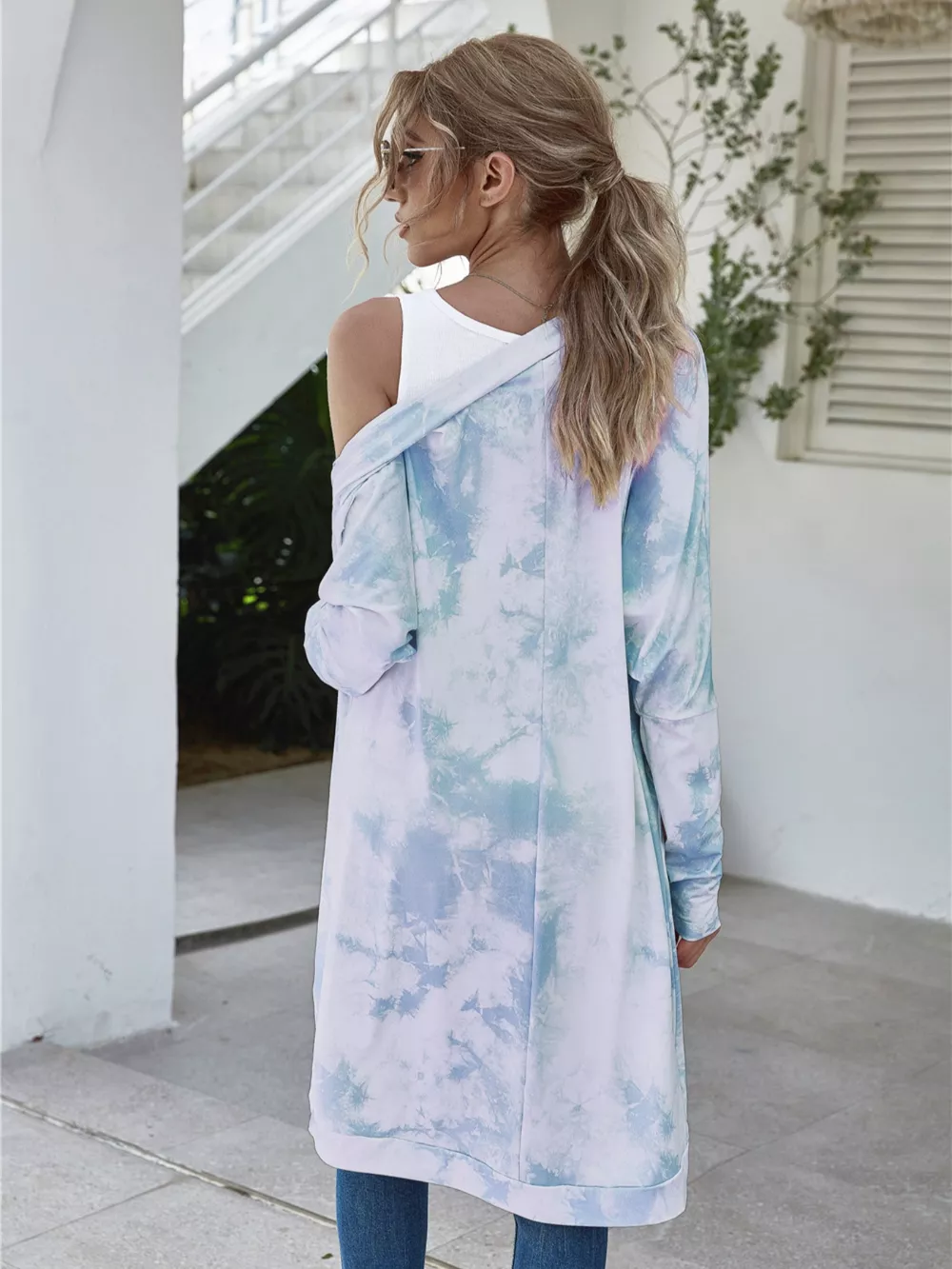 Tie-Dye Oversized Open Front Cardigan, image 10