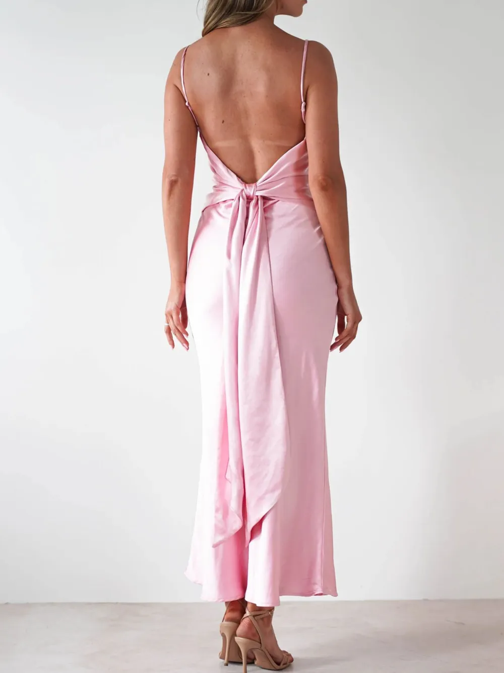Satin Backless Cami Dress, image 18