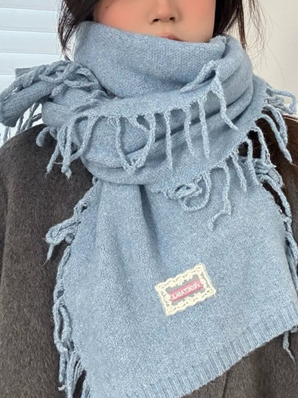 Knitted Fringe Scarf, image 4