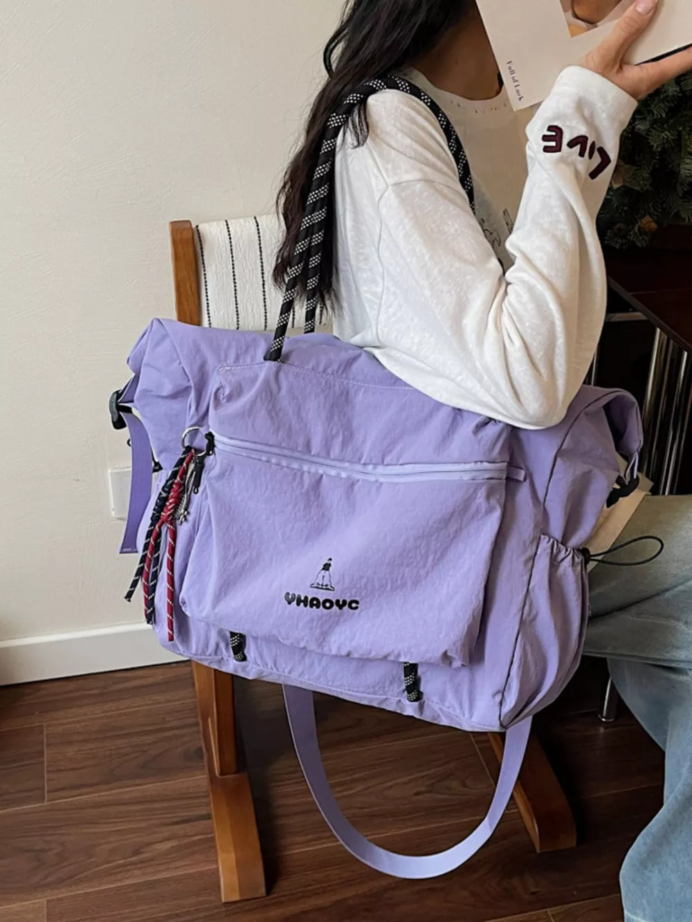 Lightweight Oxford Cloth Travel Duffel Bag, image 3