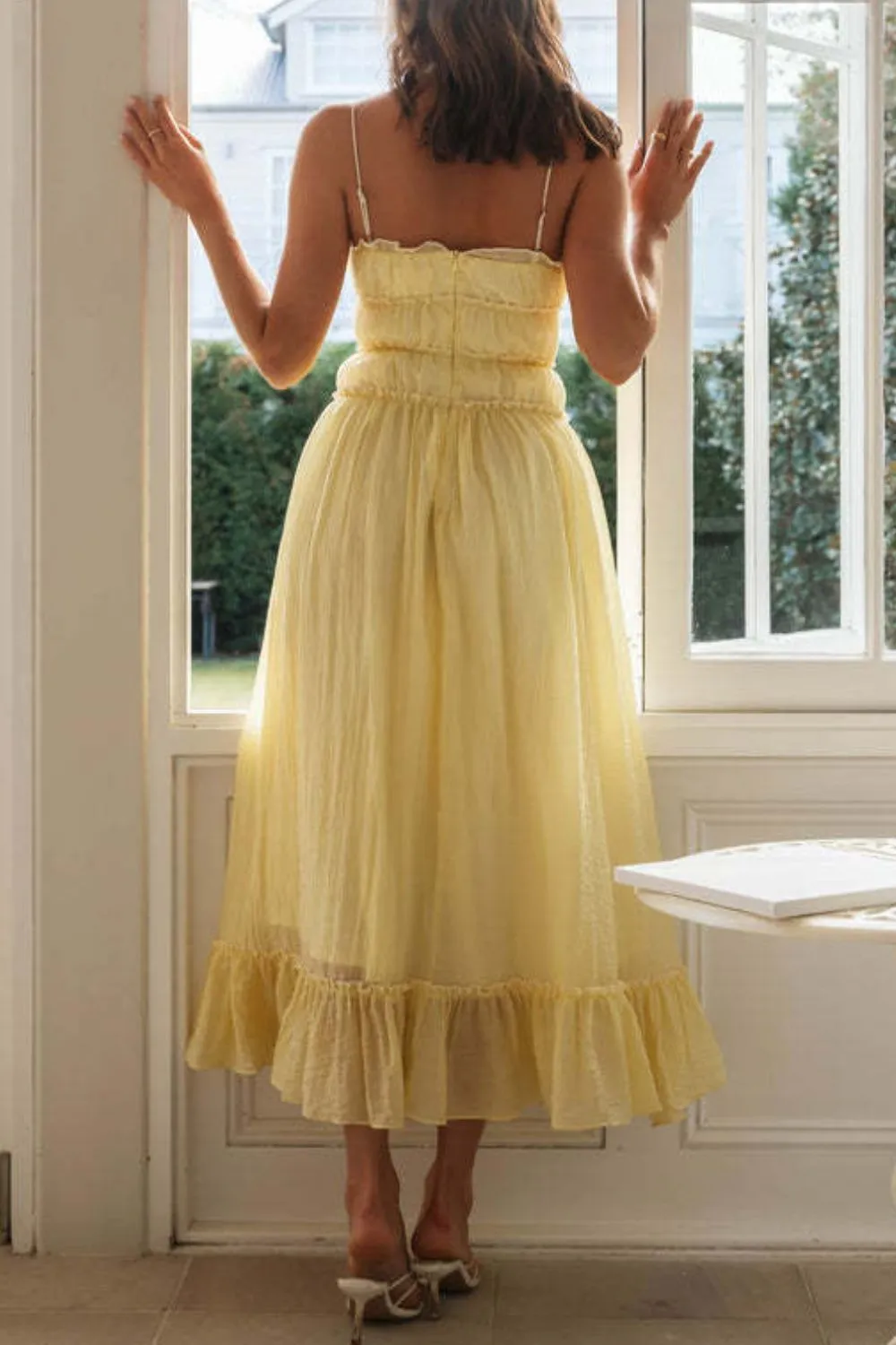 Frill Tied Front Midi Cami Dress, image 15