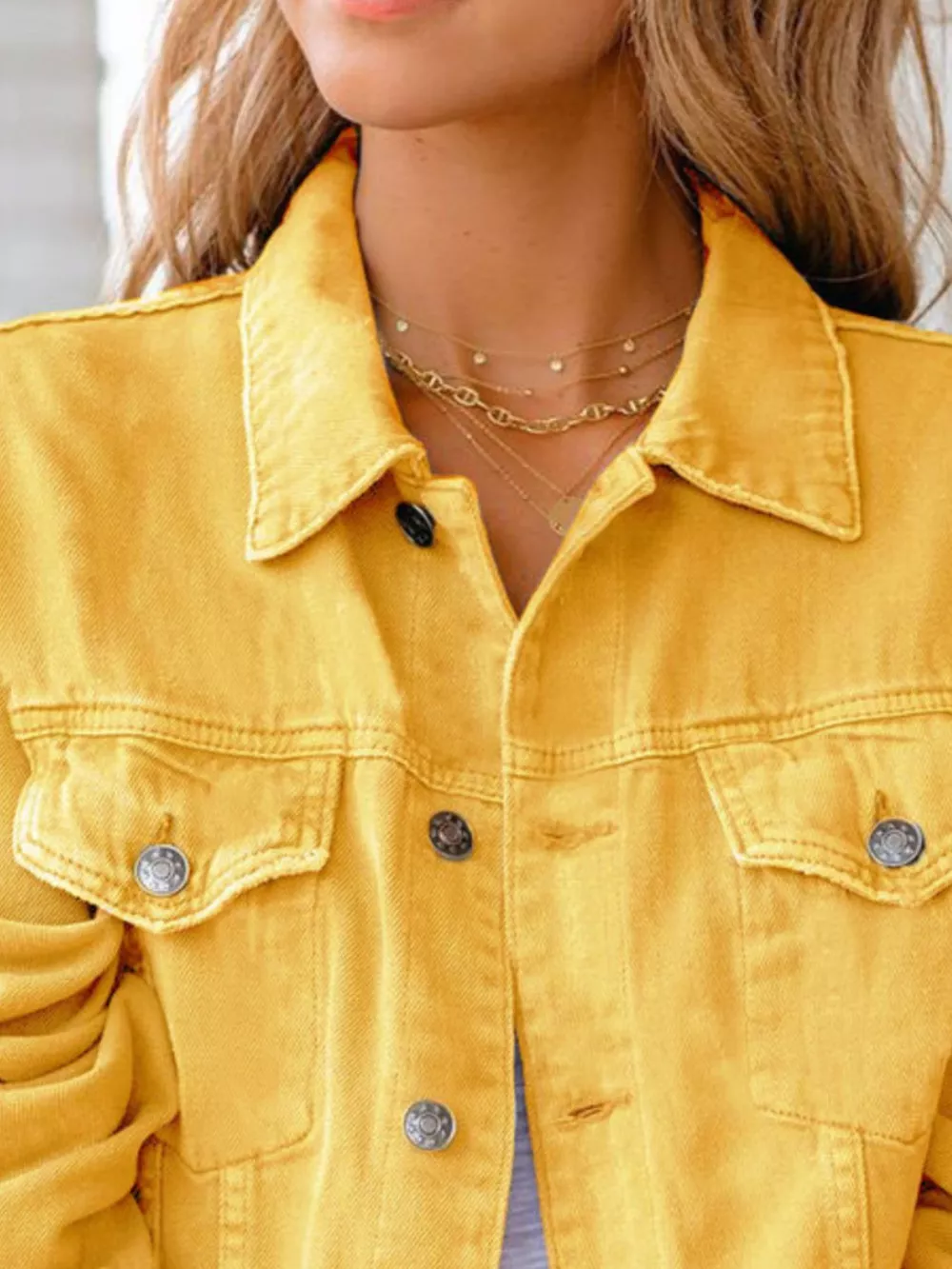 Button Up Long Sleeve Denim Jacket, image 26