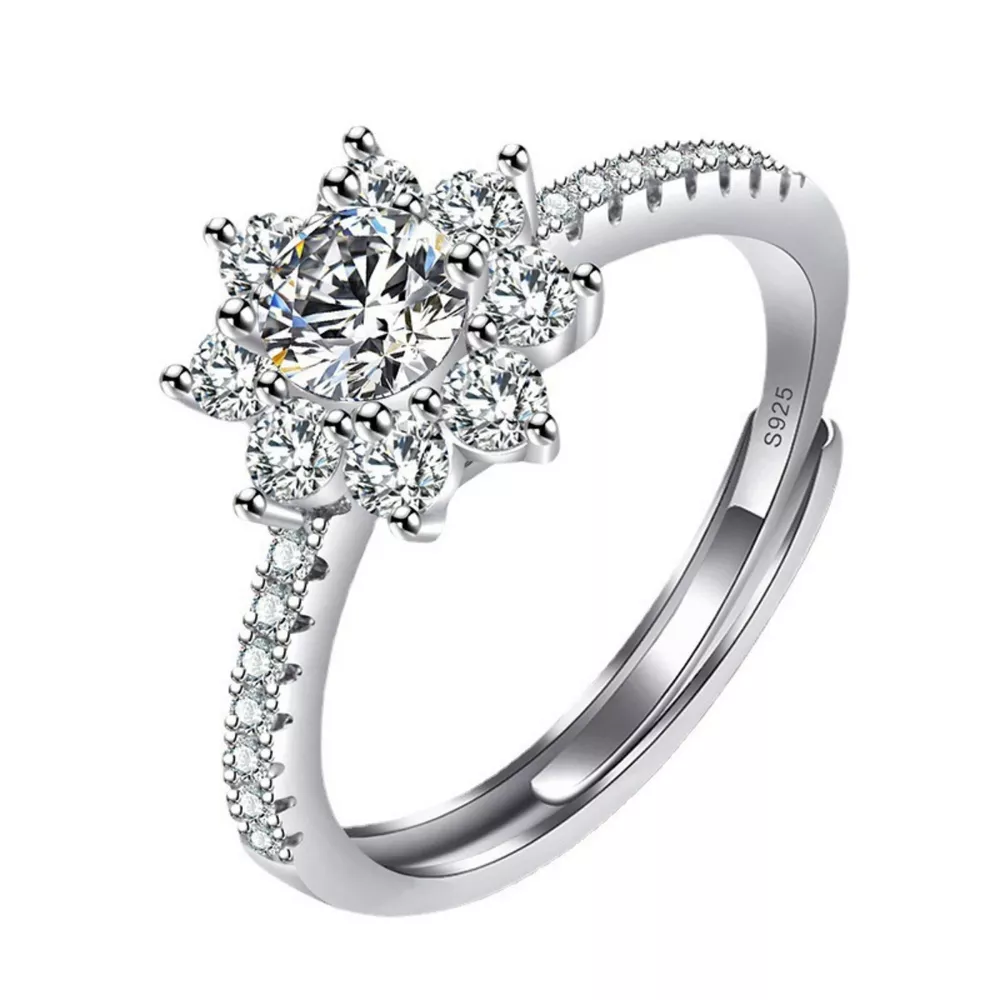 1 Carat Moissanite 925 Sterling Silver Ring, image 5