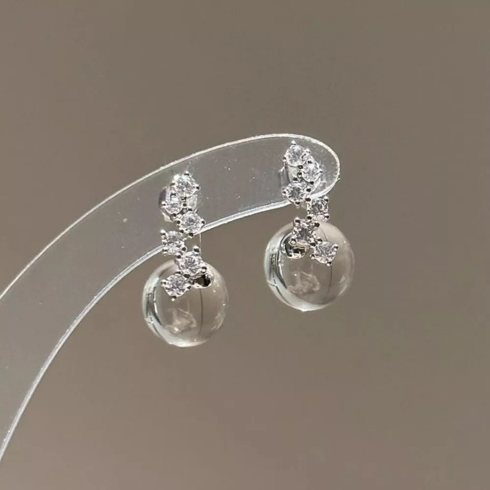 Crystal Ball Drop Earrings, image 3