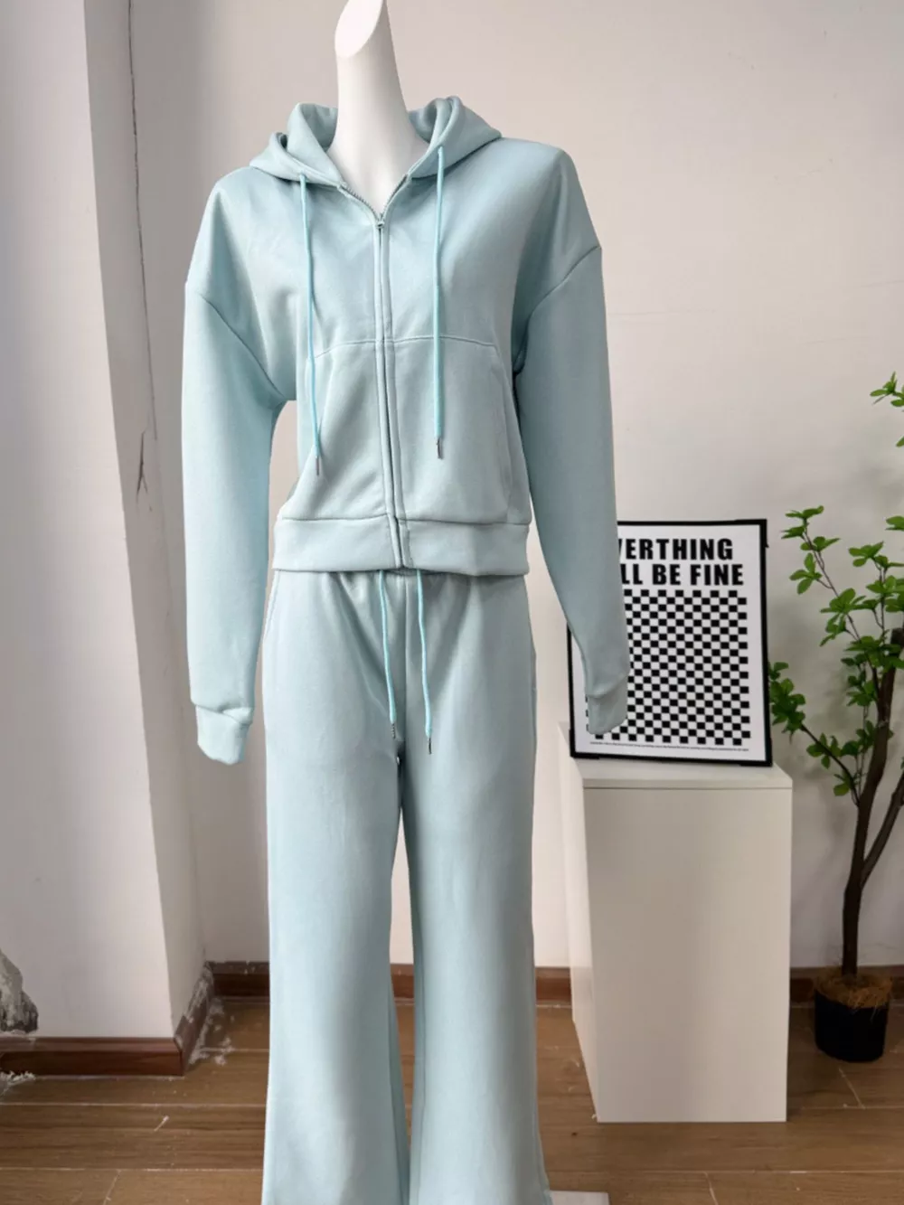 Zip-Up Hoodie and Sweatpants Set, image 9
