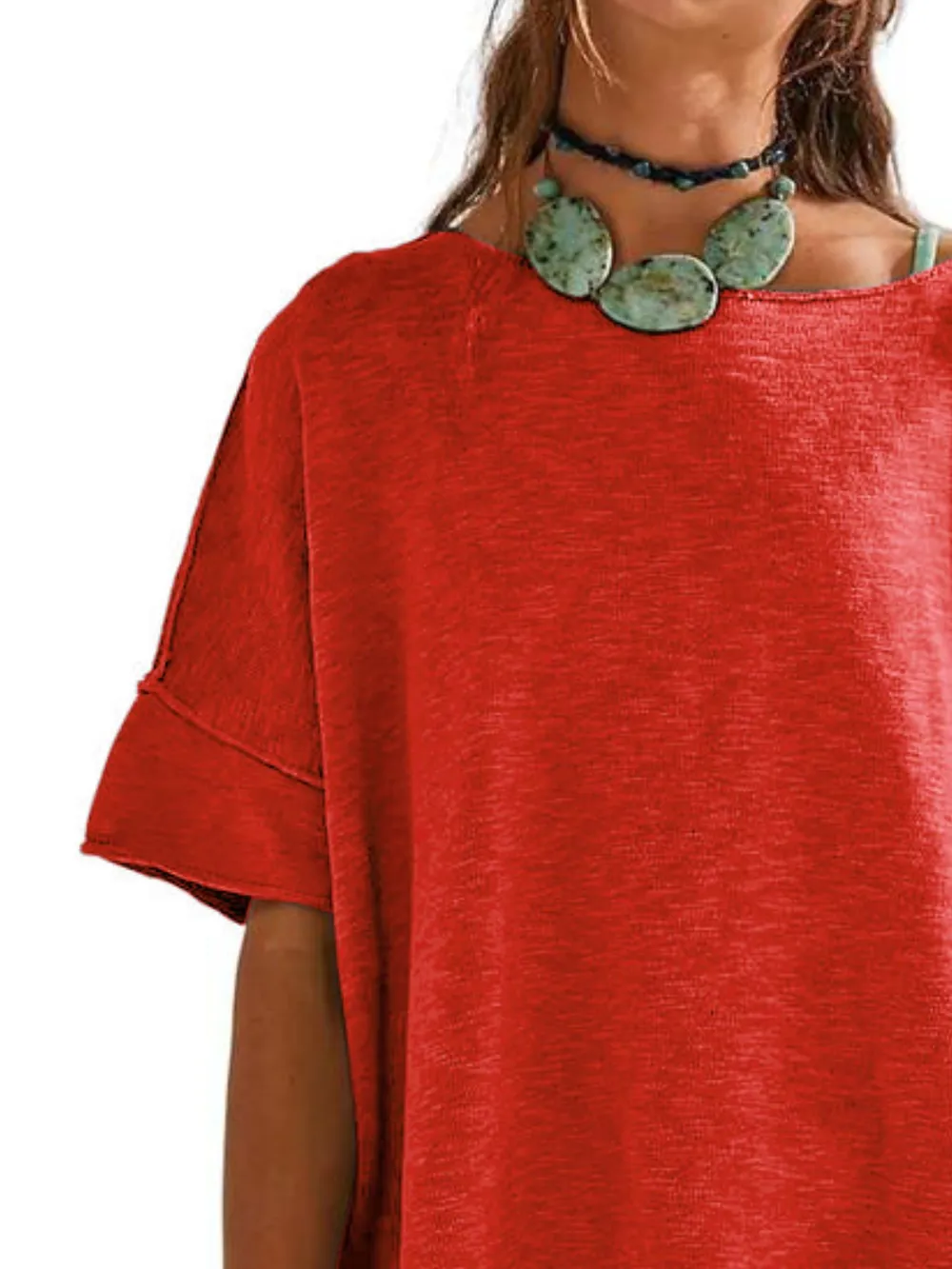 Oversized Round Neck Drop-Shoulder T-Shirt, image 11