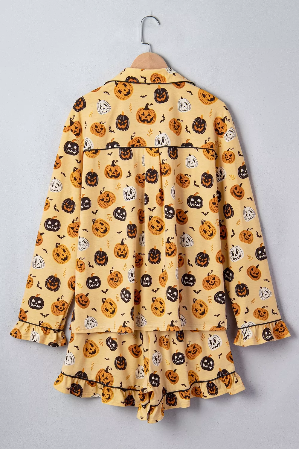Halloween Pumpkin Print Long Sleeve Two Piece Lounge Set, image 5