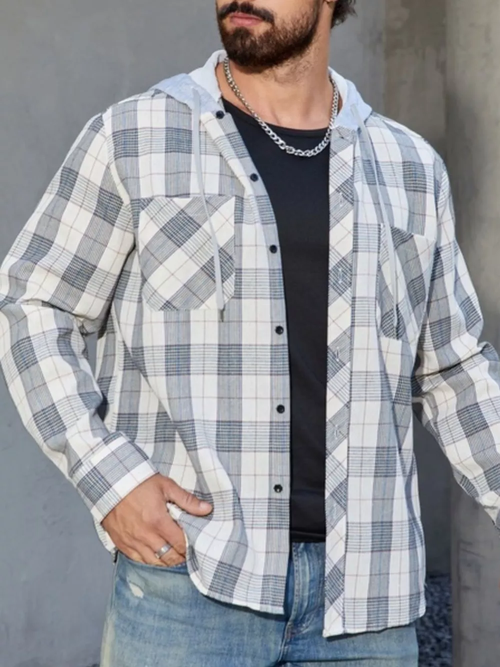 Men's Casual Plaid Long Sleeve Shirt, image 3