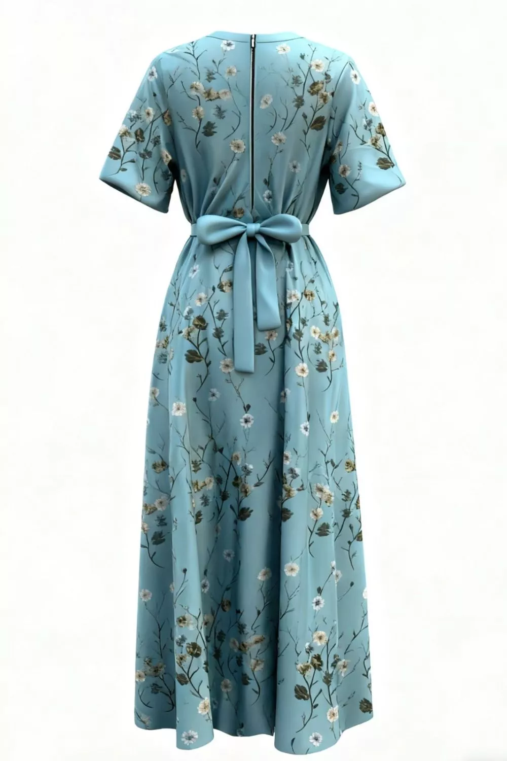 Floral Surplice Short Sleeve Dress, image 9