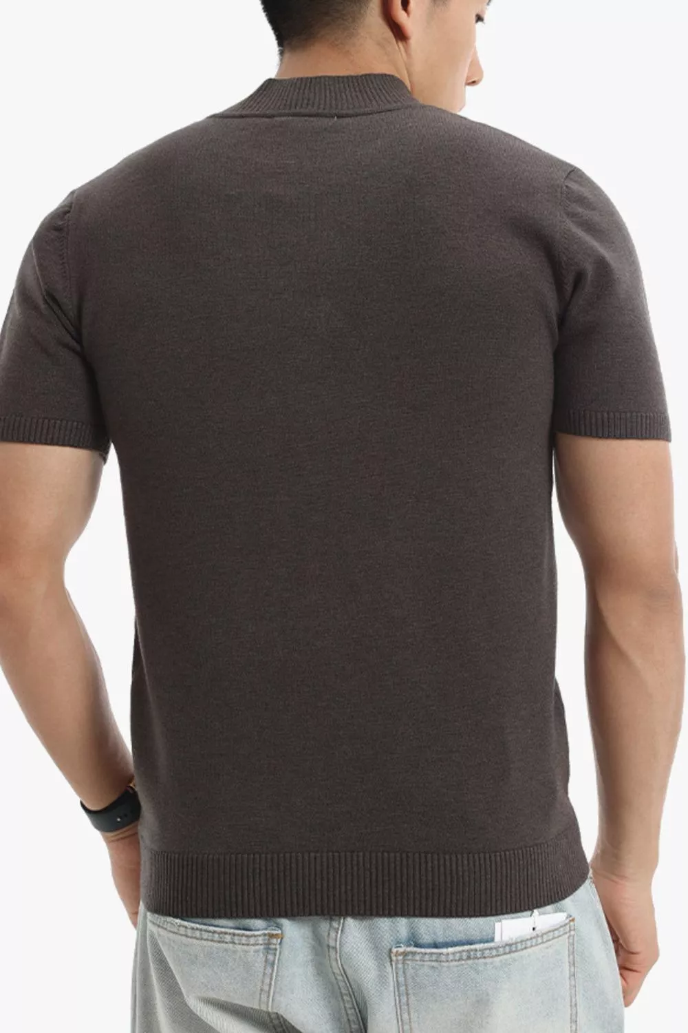 Men's Plus Size Slim Fit Short Sleeve Sweater, image 5