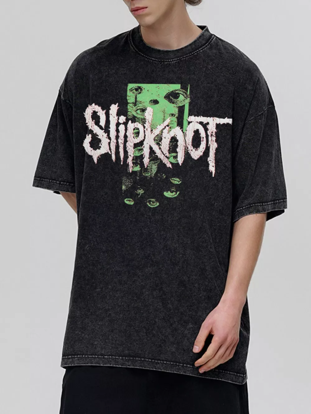 Men's Slipknot Graphic Vintage Wash T-Shirt, image 3