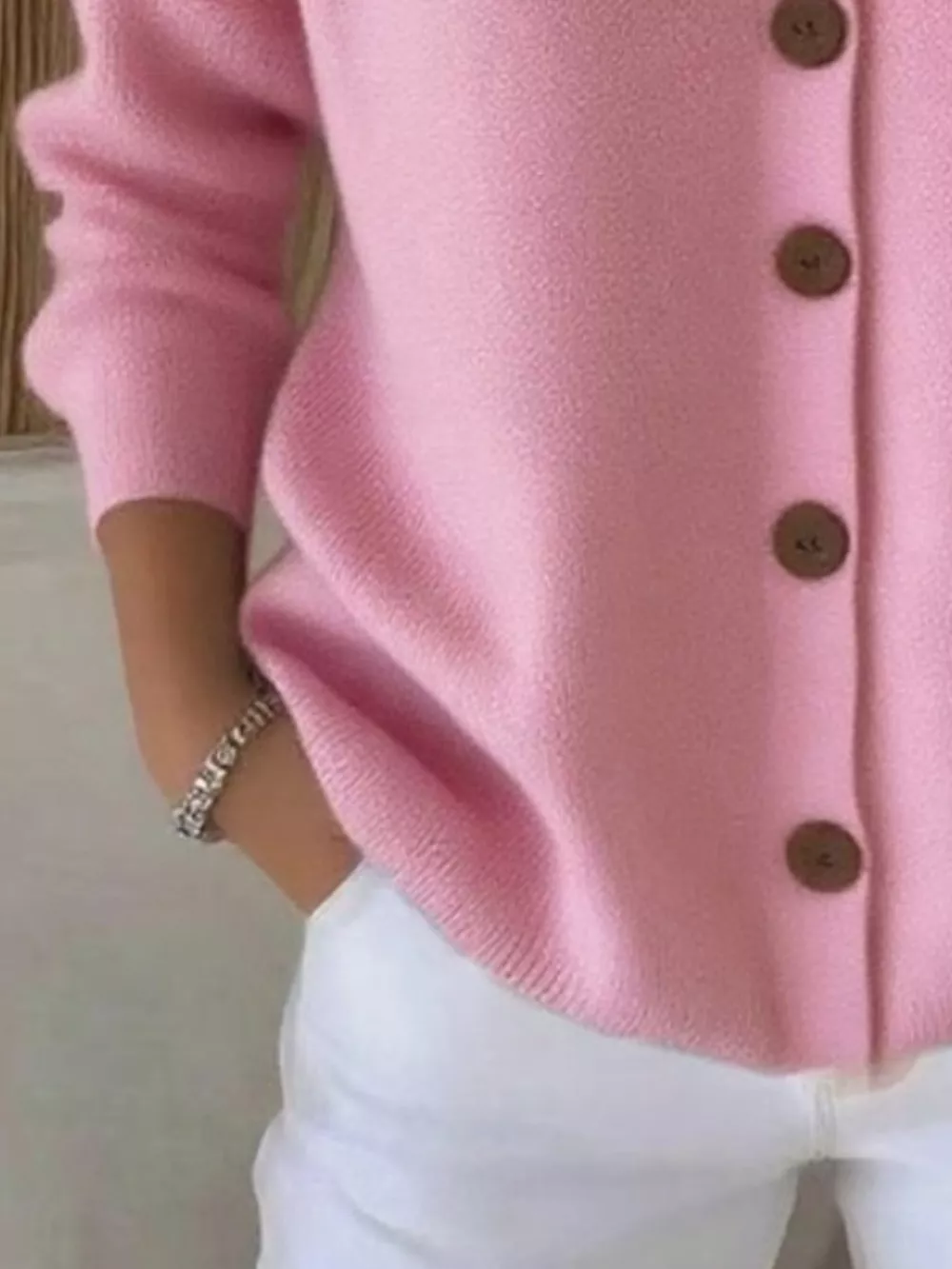 Full Size Button Up Long Sleeve Cardigan Plus Size, image 18