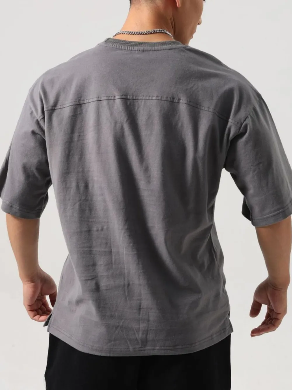 Men's Plus Size Round Neck Half Sleeve T-Shirt, image 2