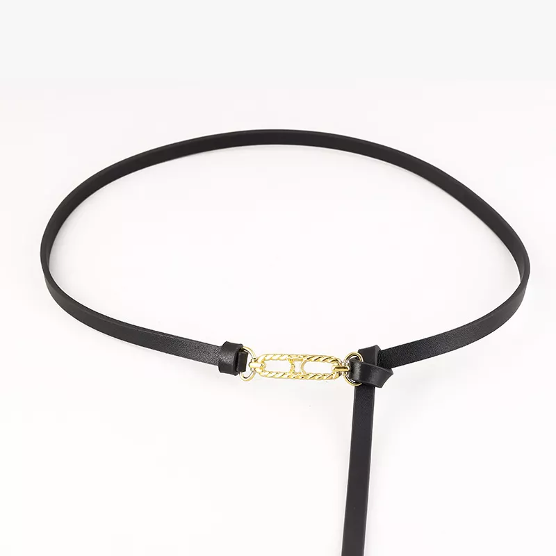 Gold Buckle Skinny Belt, image 3