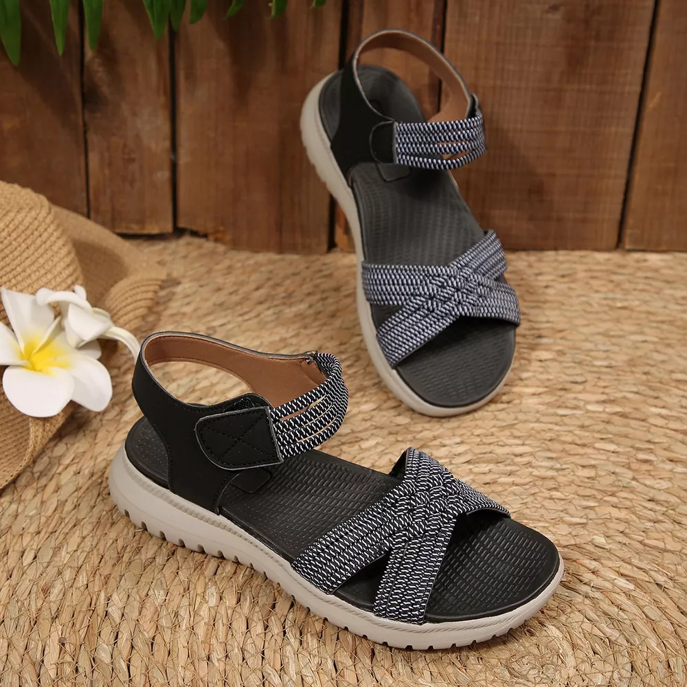 Open Toe Woven Strap Sandals, image 6