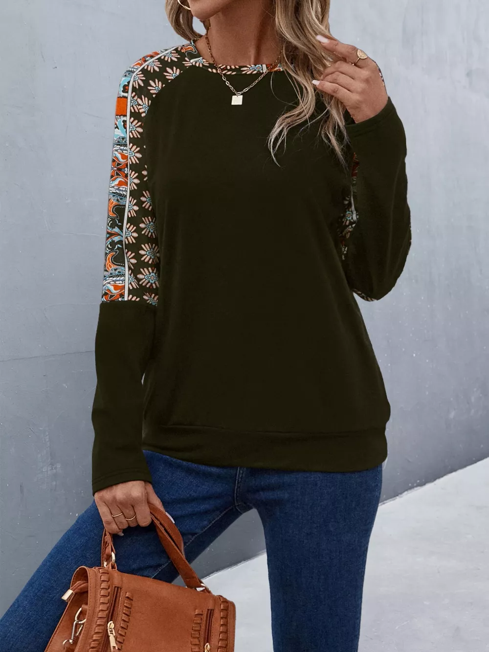 Printed Raglan Sleeve Round Neck T-Shirt, image 21