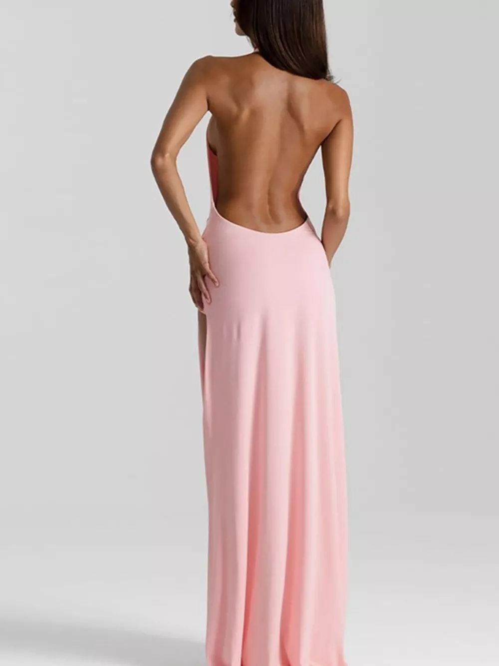 Split Backless Halter Neck Maxi Dress, image 11