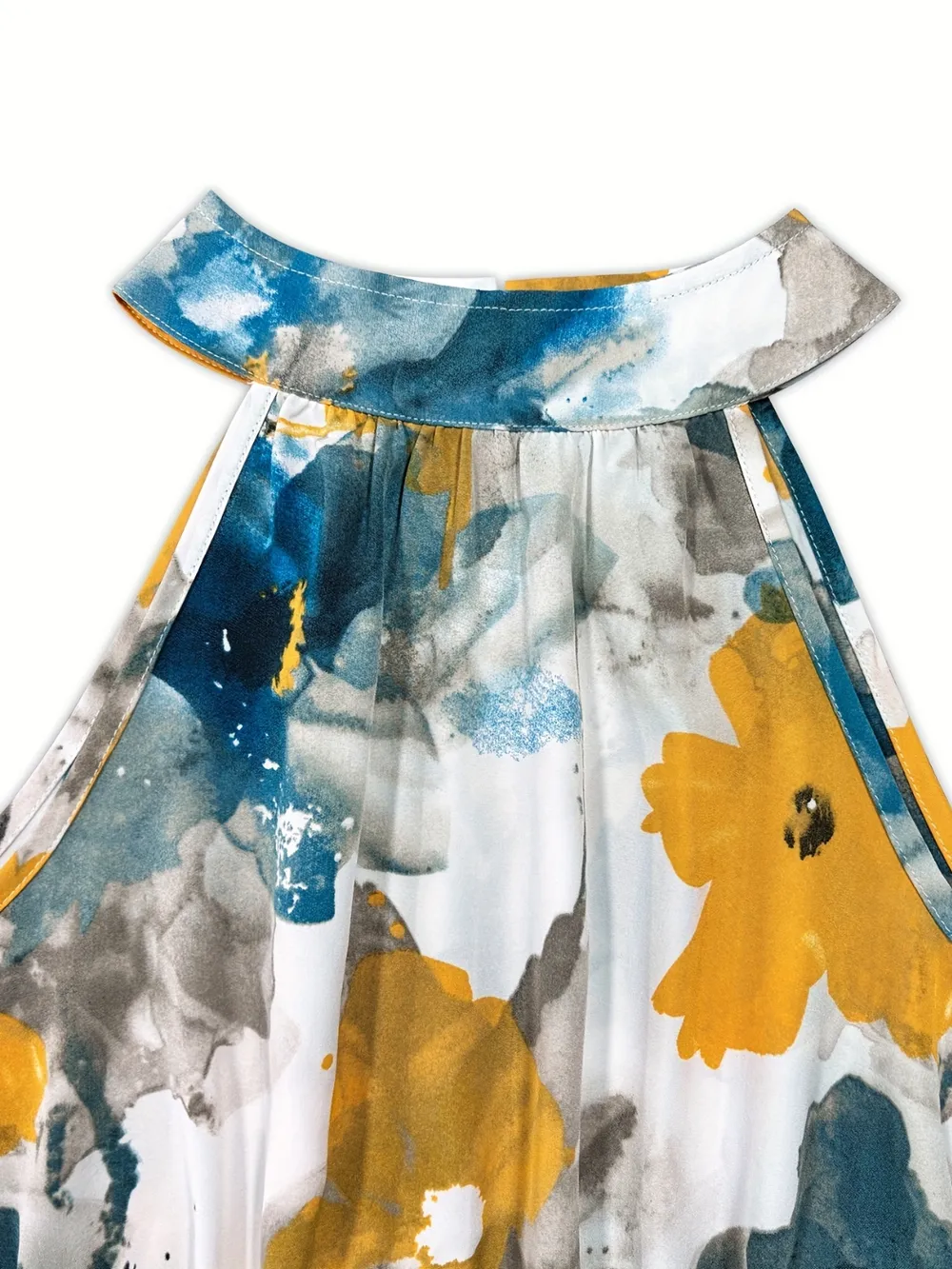Tiered Printed Mock Neck Sleeveless Dress, image 4