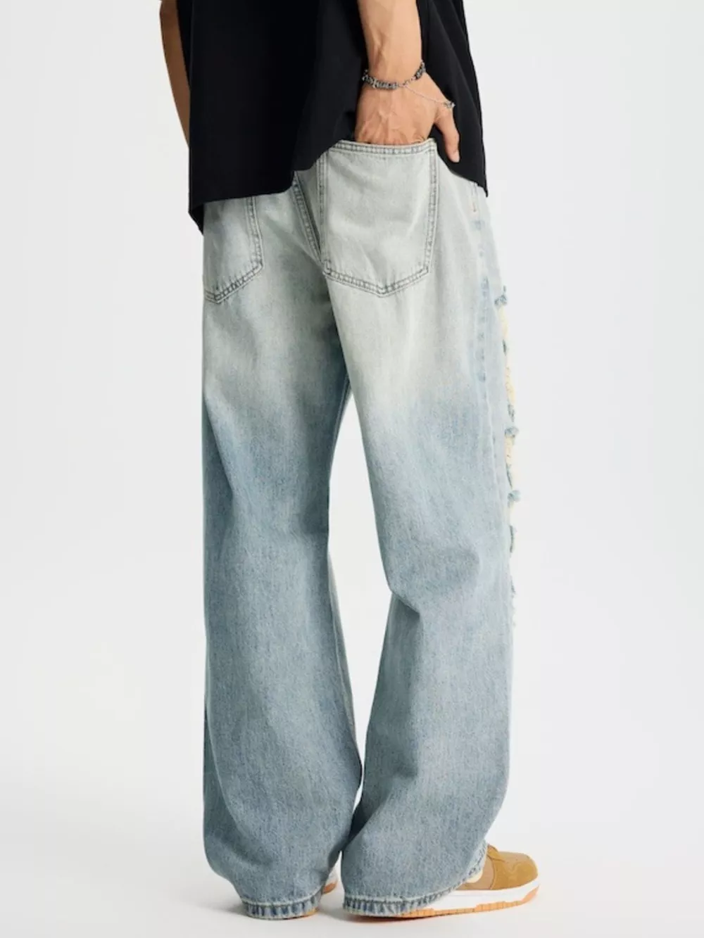 Men's Full Size Distressed Wide Leg Jeans Plus Size, image 5