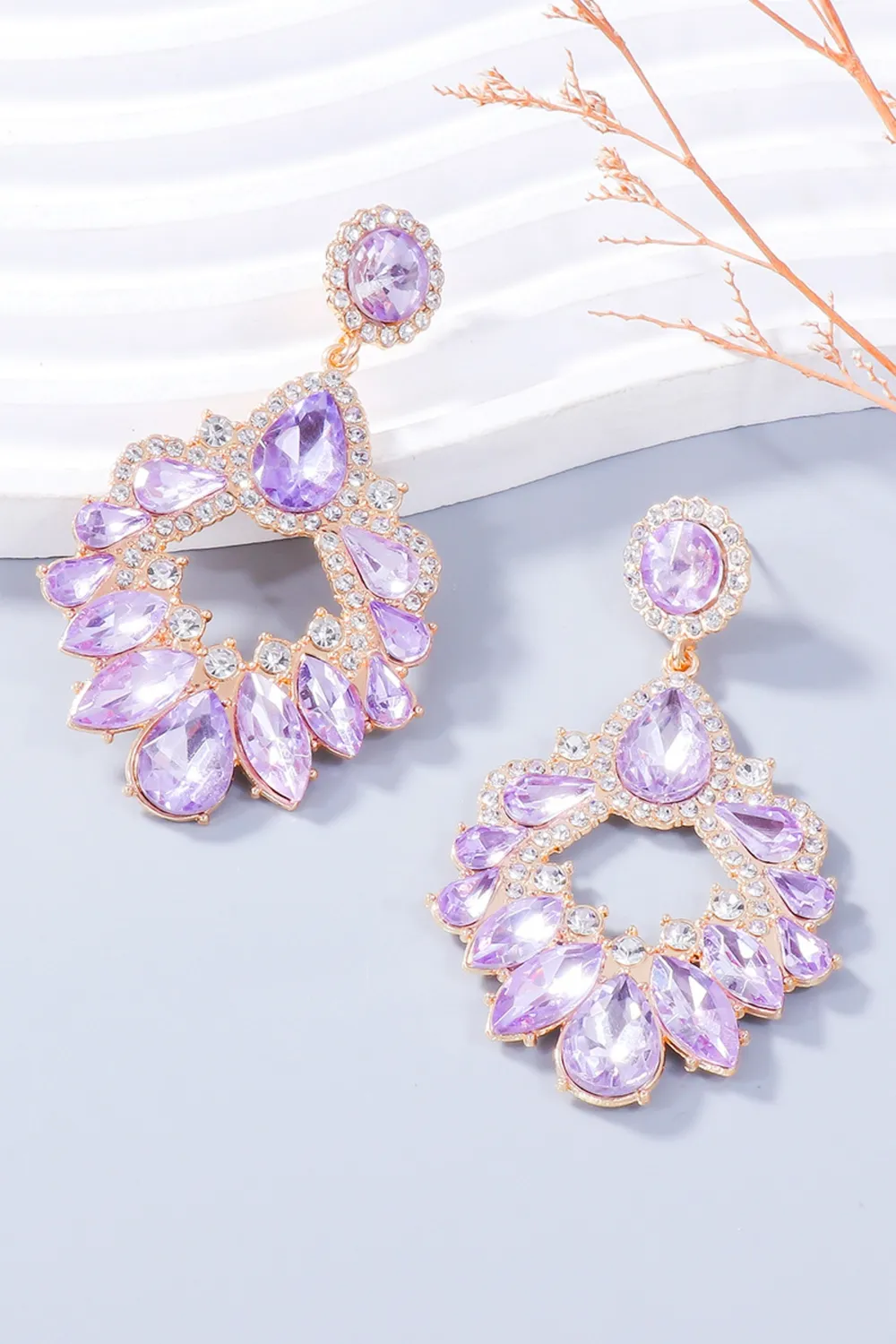 Alloy Rhinestone Dangle Earrings, image 2
