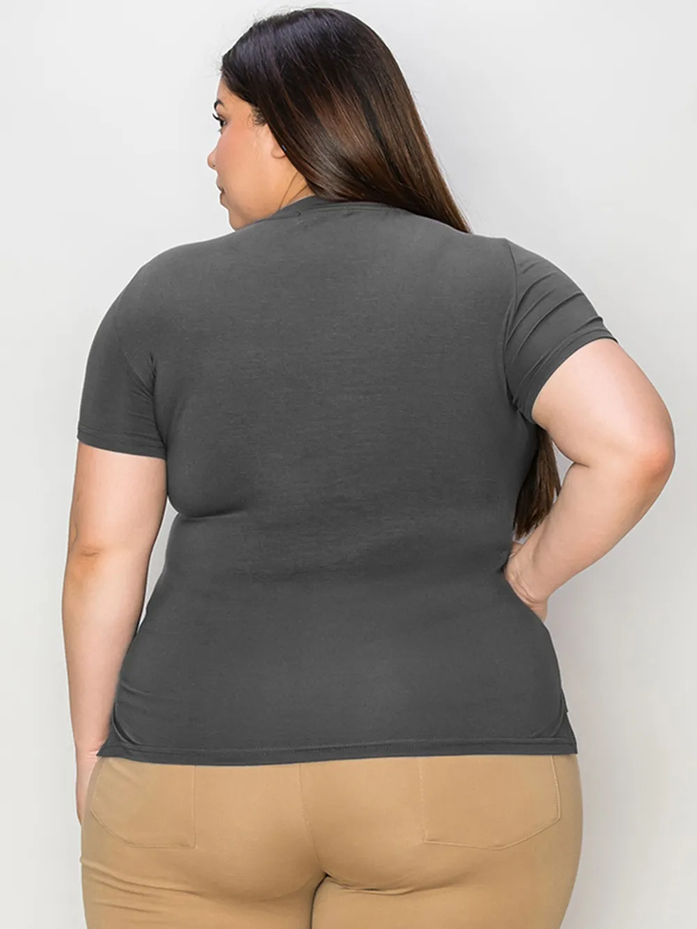 Full Size V-Neck High-Low T-Shirt, image 23