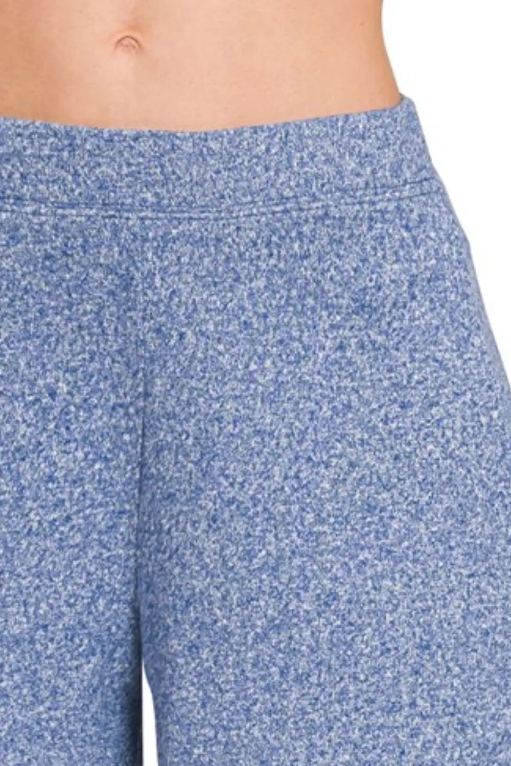 Soft Melange Hacci Elastic Waisted Shorts, image 2