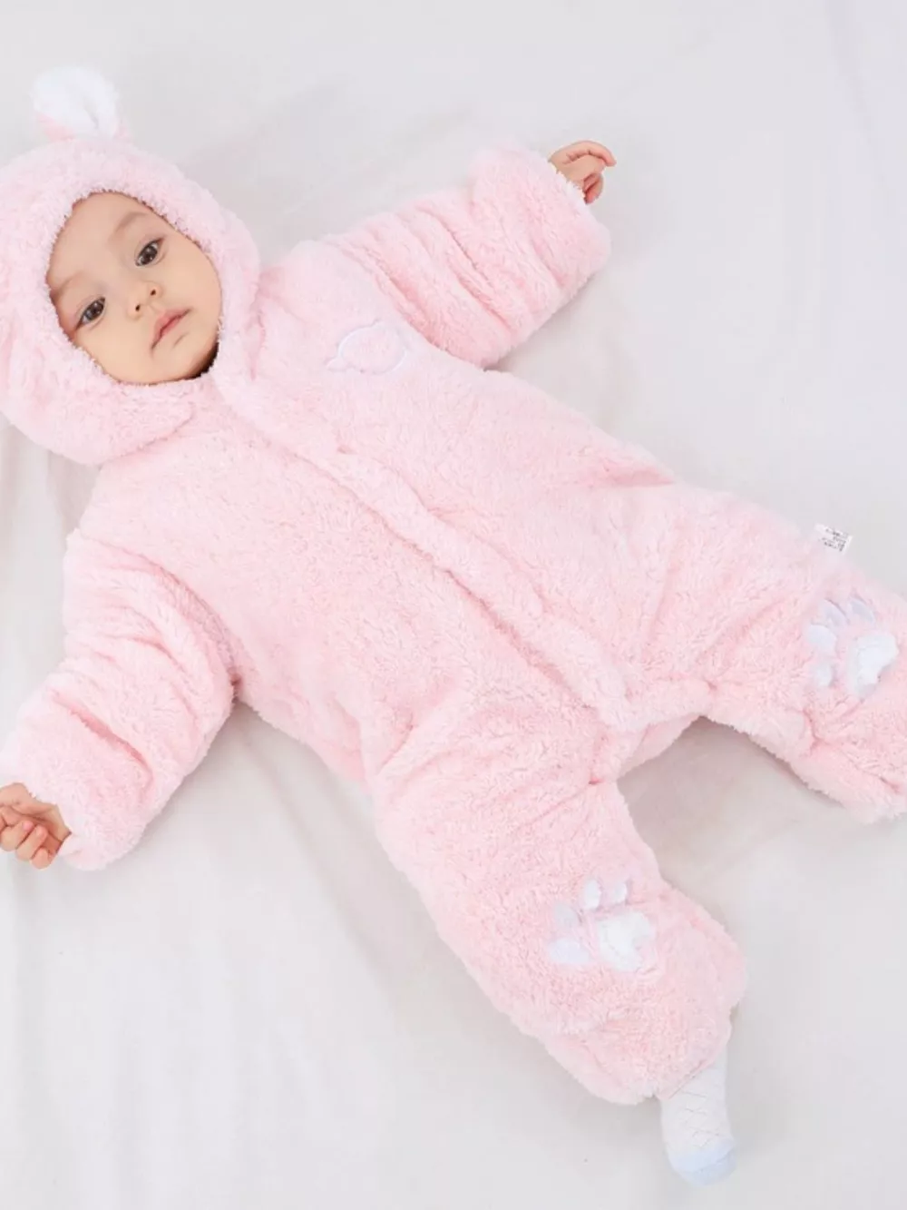 Children's Cozy Bear Hooded Fleece One-Piece