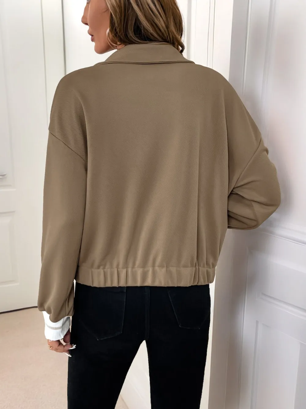 Collared Neck Button Down Jacket, image 7