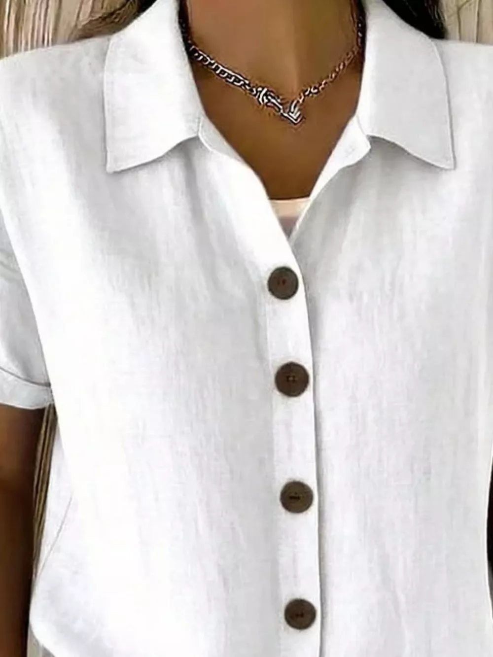 Full Size Button-Down Short Sleeve Shirt Plus Size, image 7