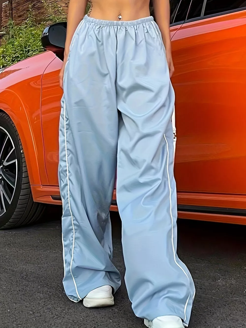 Elastic Waist Wide Leg Pants, image 7