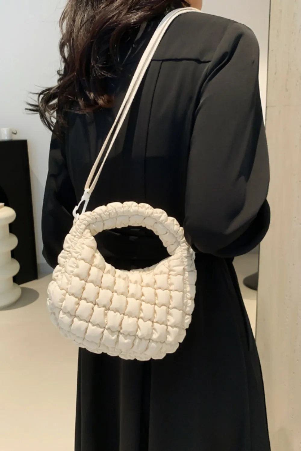 Quilted Puffy Removable Strap Crossbody Bag, image 6